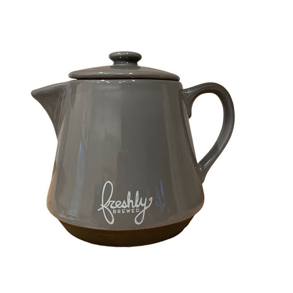 Gray Ceramic Freshly Brewed Tea Pot